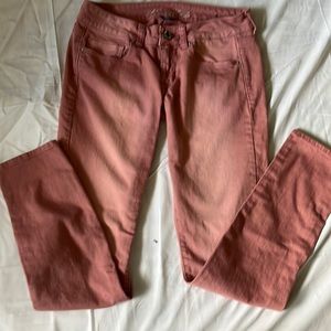 American Eagle Pink Washed  Stretch Skinny Jeans